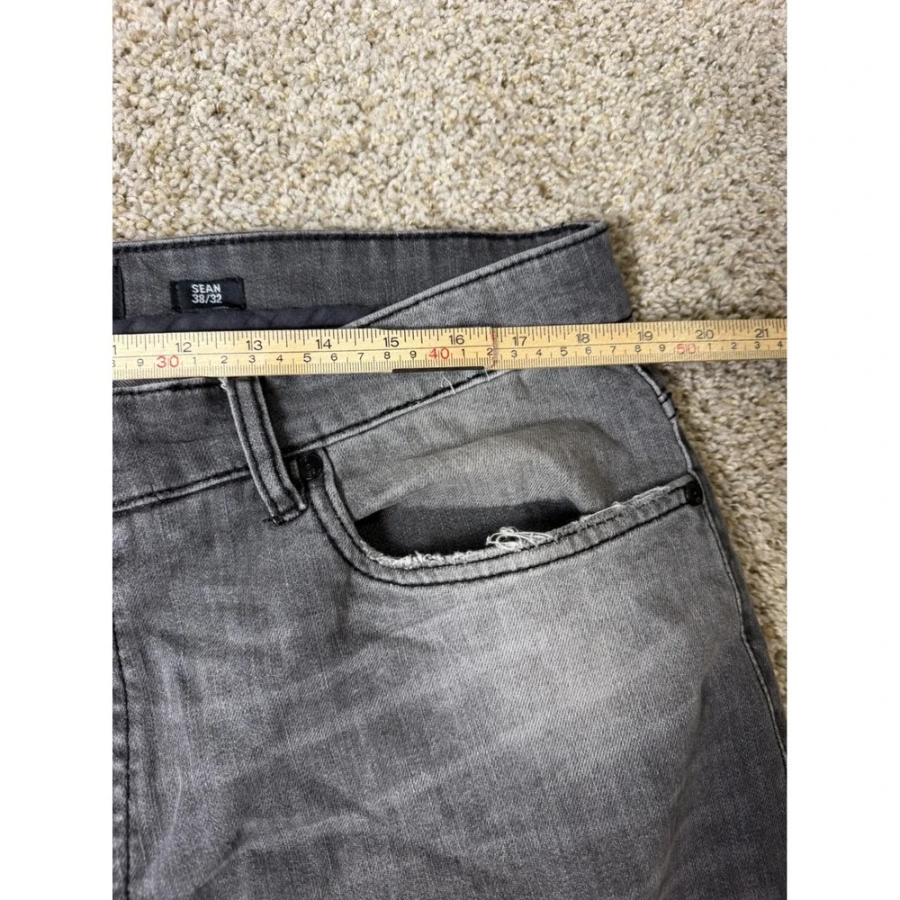 Jordan Craig Sean Distressed Denim Shorts Faded Black Mens 38 Cut Off Ripped